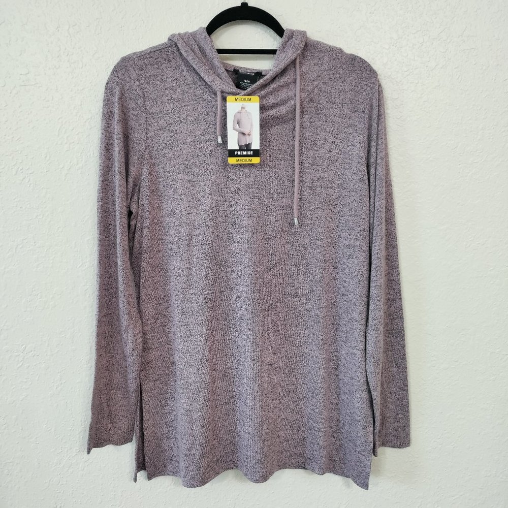 Premise Women's Sweater Lightweight Hoodie Knit Pink Blush Medium